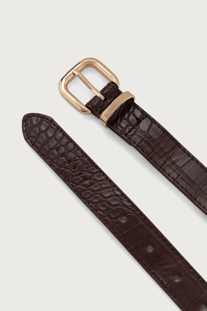 Sisley Pasek damski z imitacji skóry 60KHWL03P brązowy AW26