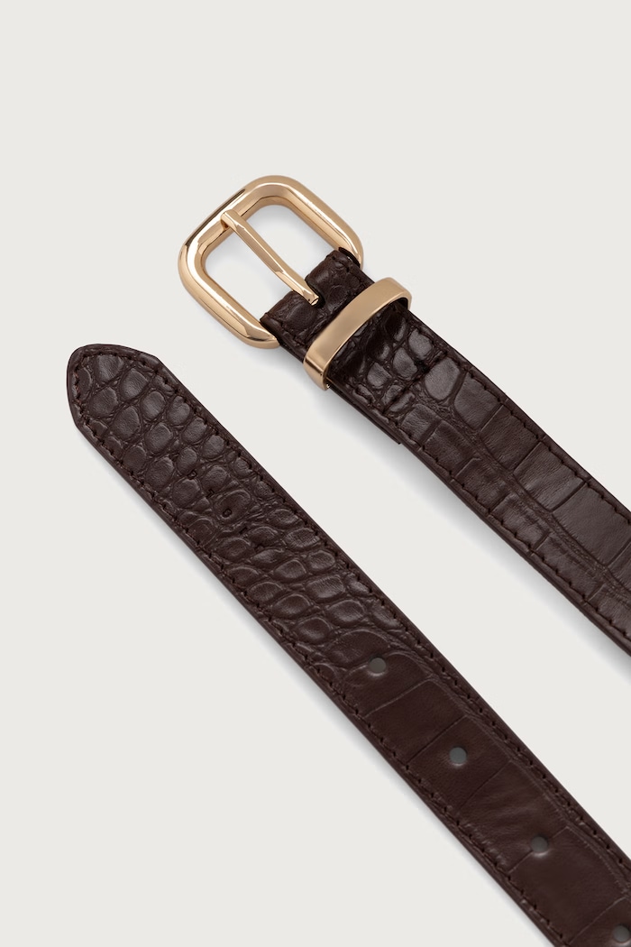 Sisley Pasek damski z imitacji skóry 60KHWL03P brązowy AW26