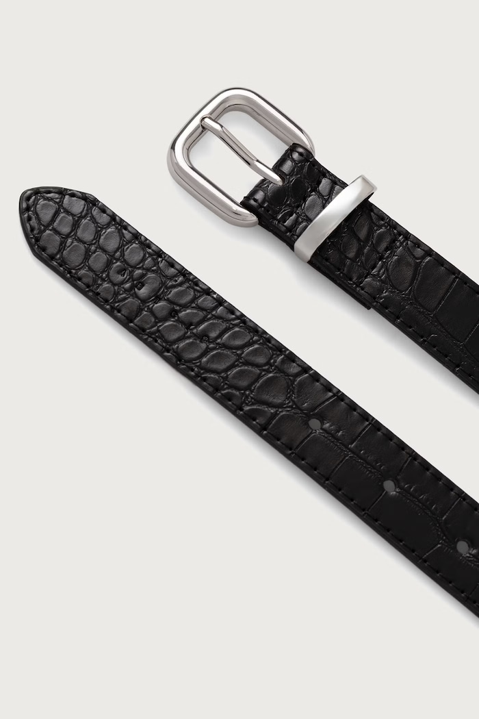 Sisley Pasek damski z imitacji skóry 60KHWL03P czarny AW26