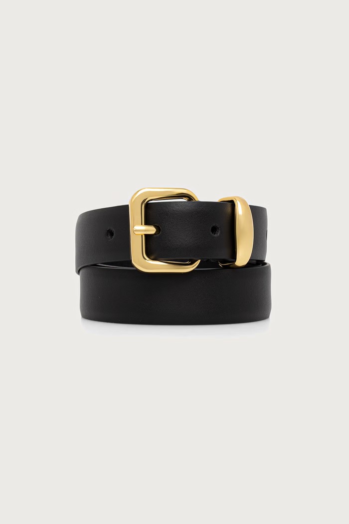 Trussardi Pasek damski skórzany czarny B315B000067N