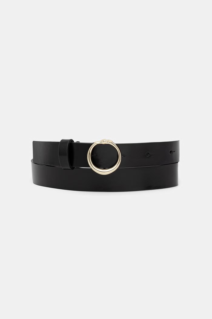 Trussardi pasek damski skórzany czarny B308B000064N