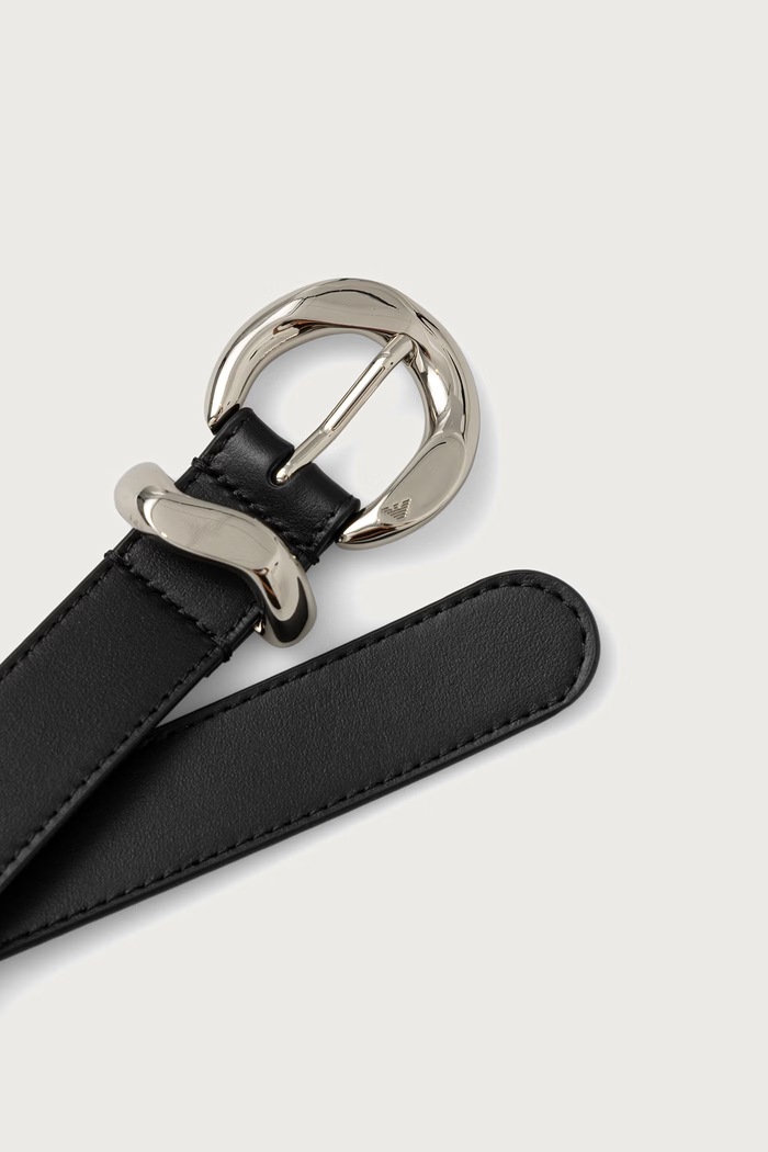 Emporio Armani Pasek damski skórzany EW004916.AF17556 czarny AW26