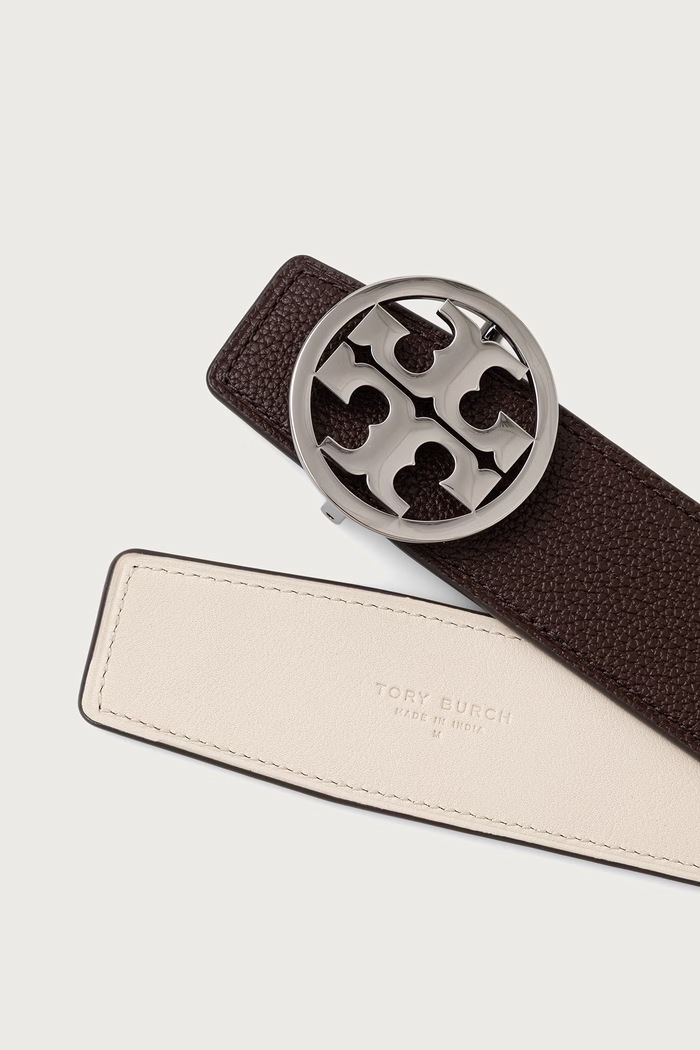 Akcesoria Tory Burch Pasek damski skórzany Miller 174541 brązowy