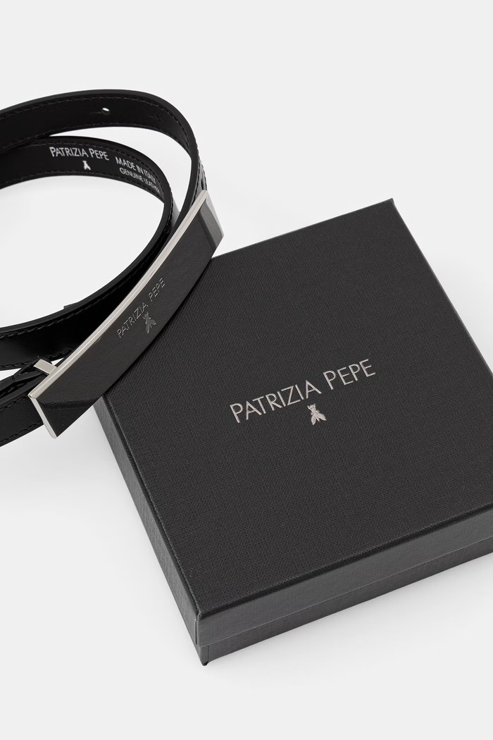 Akcesoria Patrizia Pepe pasek damski skórzany 8W0017.L048 czarny