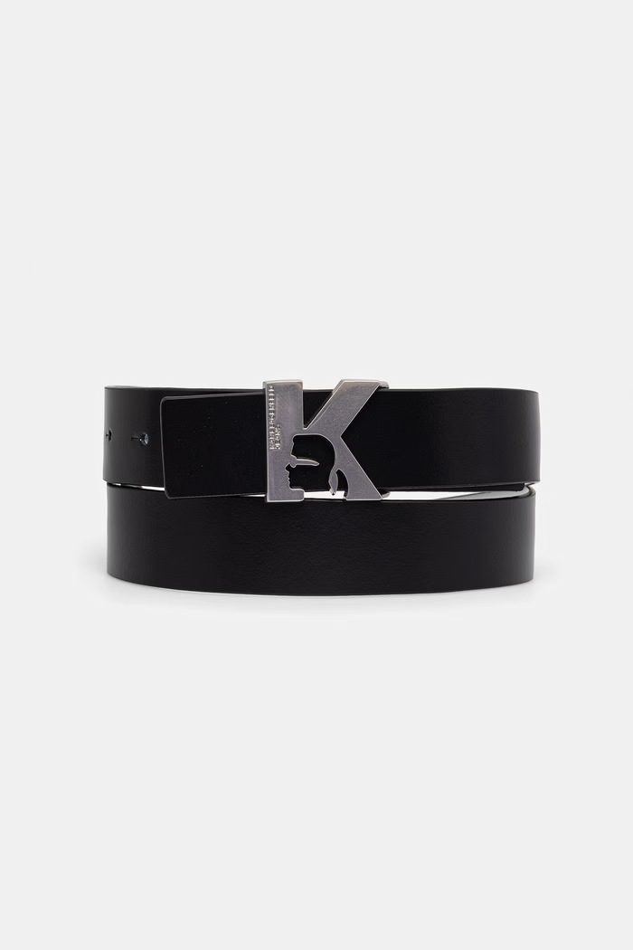 Karl Lagerfeld Jeans curea reversibilă pentru femei din piele negru B3W33063