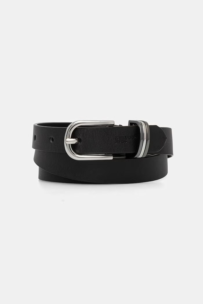 Karl Lagerfeld Jeans curea pentru femei din piele negru B3W33062