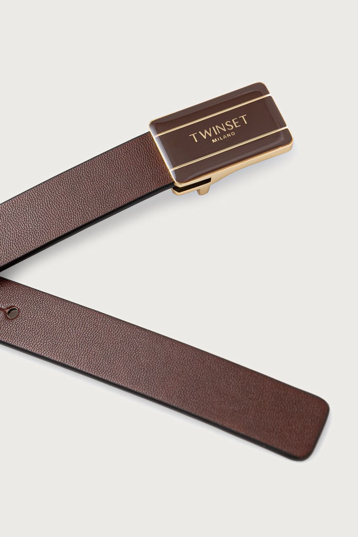 Twinset remen za žene od imitacije kože 262TO5270 smeđa AW26