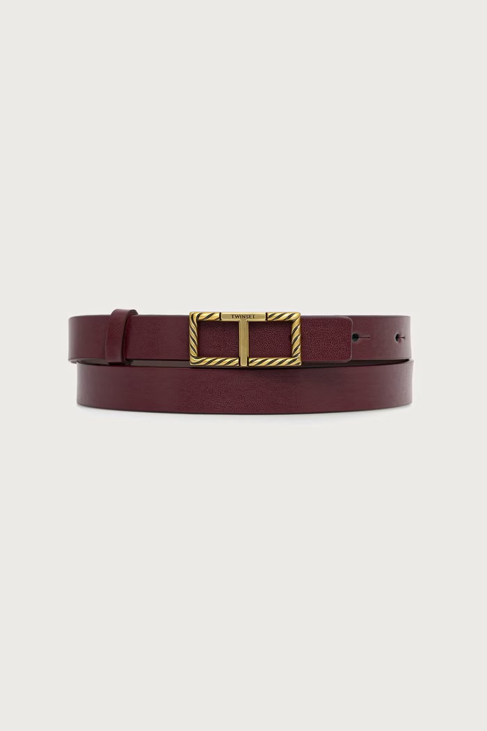 Twinset dvostrani remen za žene od imitacije kože bordo 262TO5250
