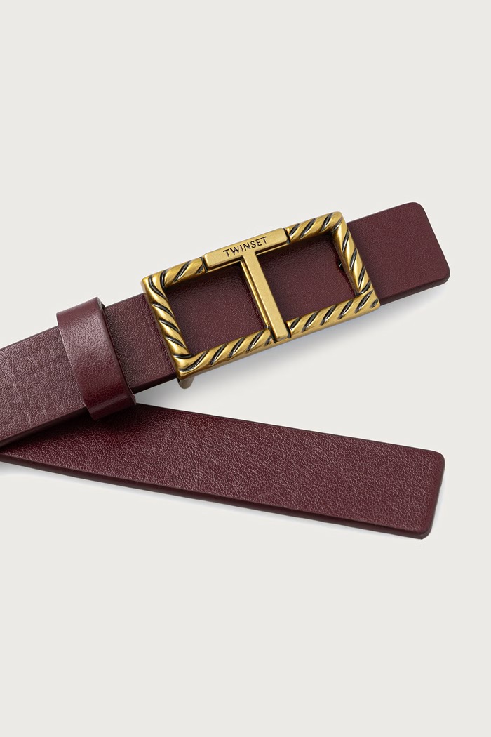 Twinset dvostrani remen za žene od imitacije kože 262TO5250 bordo AW26