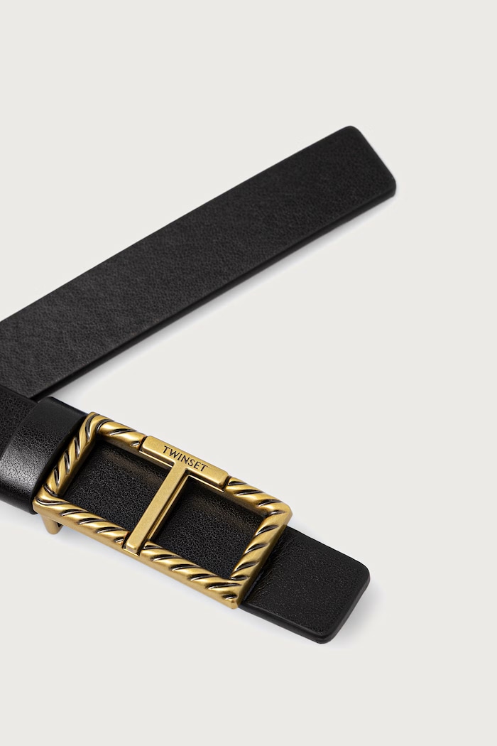 Twinset dvostrani remen za žene od imitacije kože 262TO5250 crna AW26