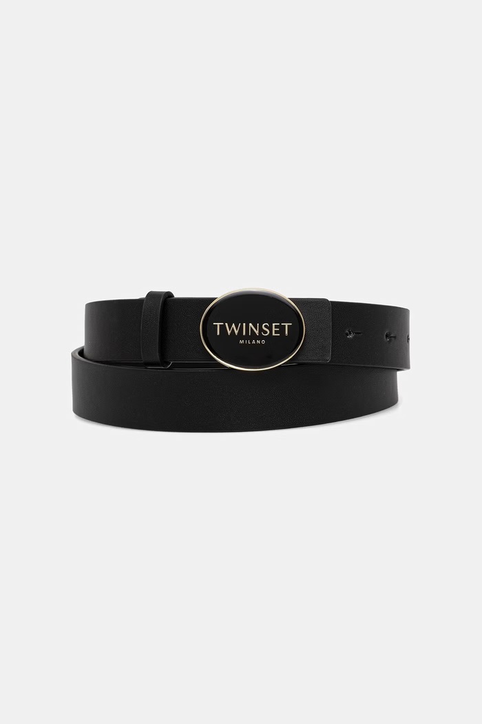 Twinset ζώνη γυναικεία από απομίμηση δέρματος μαύρο 262TA4530