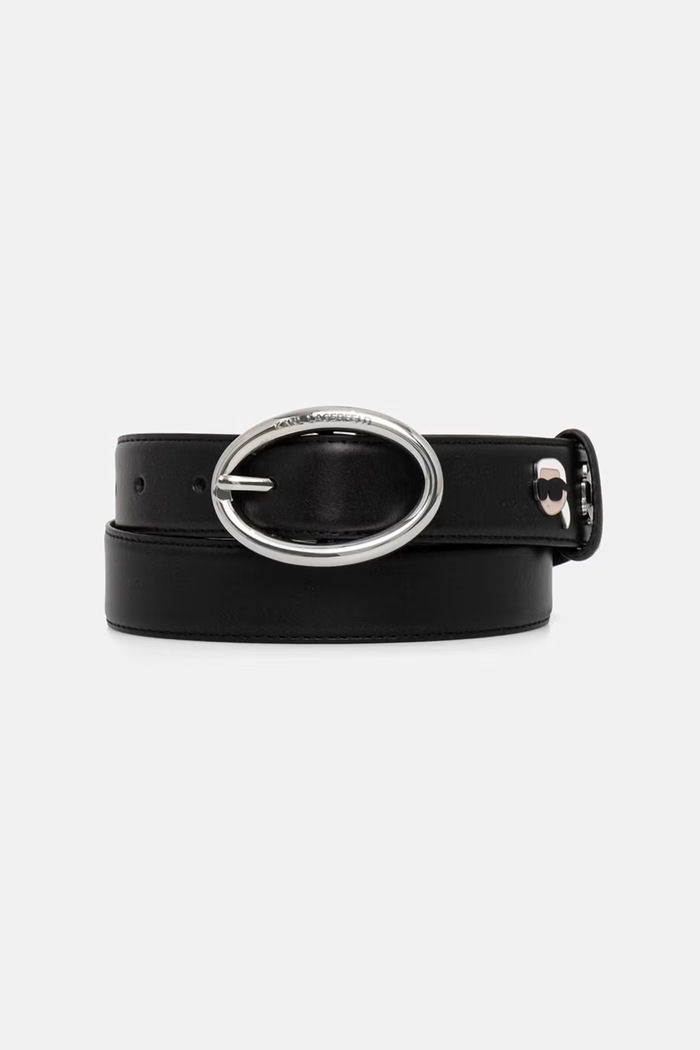 Karl Lagerfeld pásek dámský kožený IKON černá B3W33032