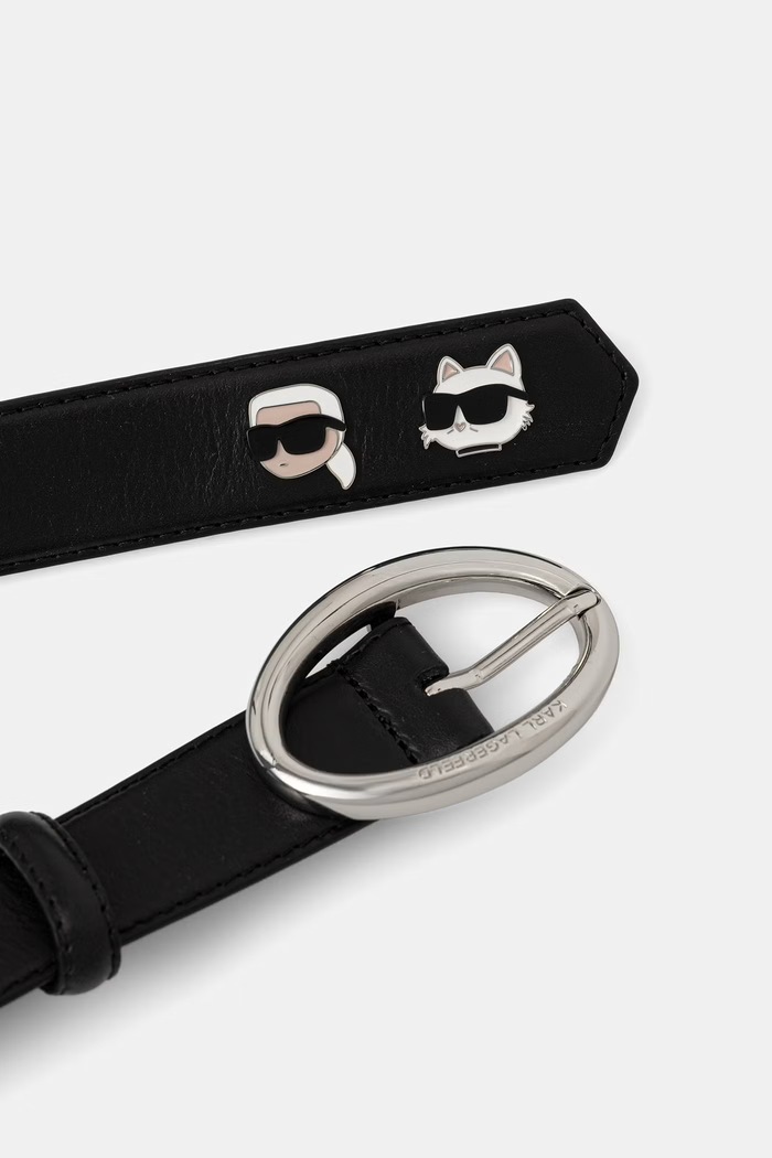 Karl Lagerfeld pásek dámský kožený IKON B3W33032 černá AW26
