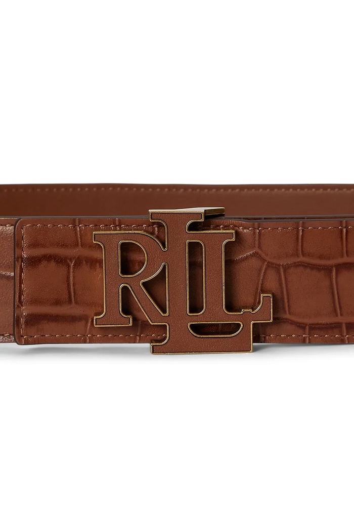 Akcesoria Lauren Ralph Lauren pasek dwustronny damski skórzany 412P15766 brązowy