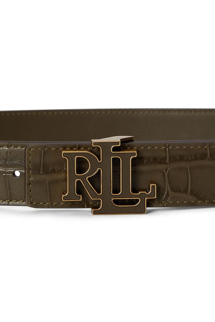 Akcesoria Lauren Ralph Lauren pasek dwustronny damski skórzany 412P15765 zielony