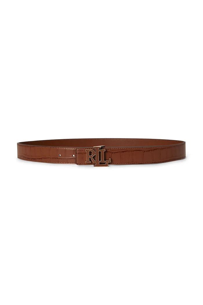 Lauren Ralph Lauren pasek dwustronny damski skórzany brązowy 412P15765