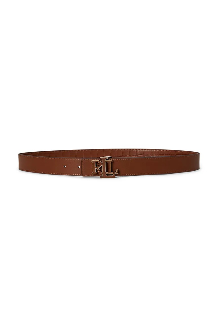 Lauren Ralph Lauren pasek dwustronny damski skórzany 412P15765 brązowy AW26