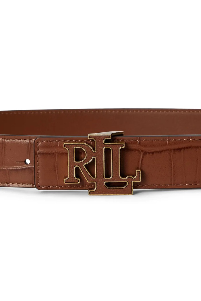 Akcesoria Lauren Ralph Lauren pasek dwustronny damski skórzany 412P15765 brązowy