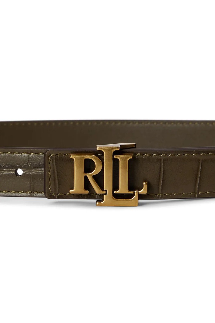 Akcesoria Lauren Ralph Lauren pasek dwustronny damski skórzany 412P15764 zielony