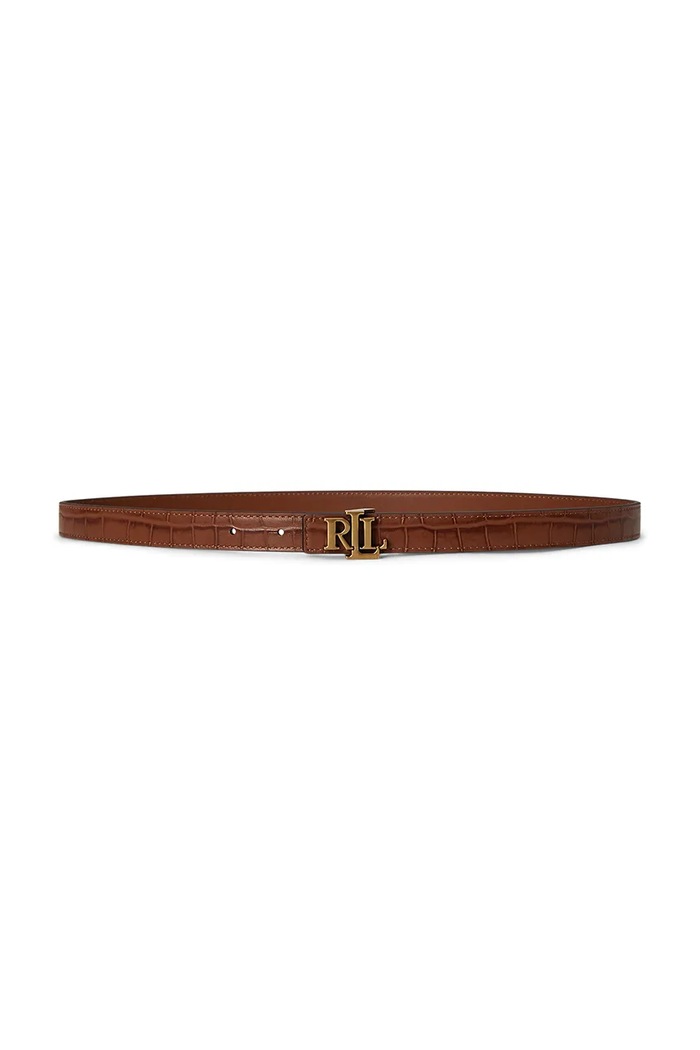 Lauren Ralph Lauren pasek dwustronny damski skórzany brązowy 412P15764