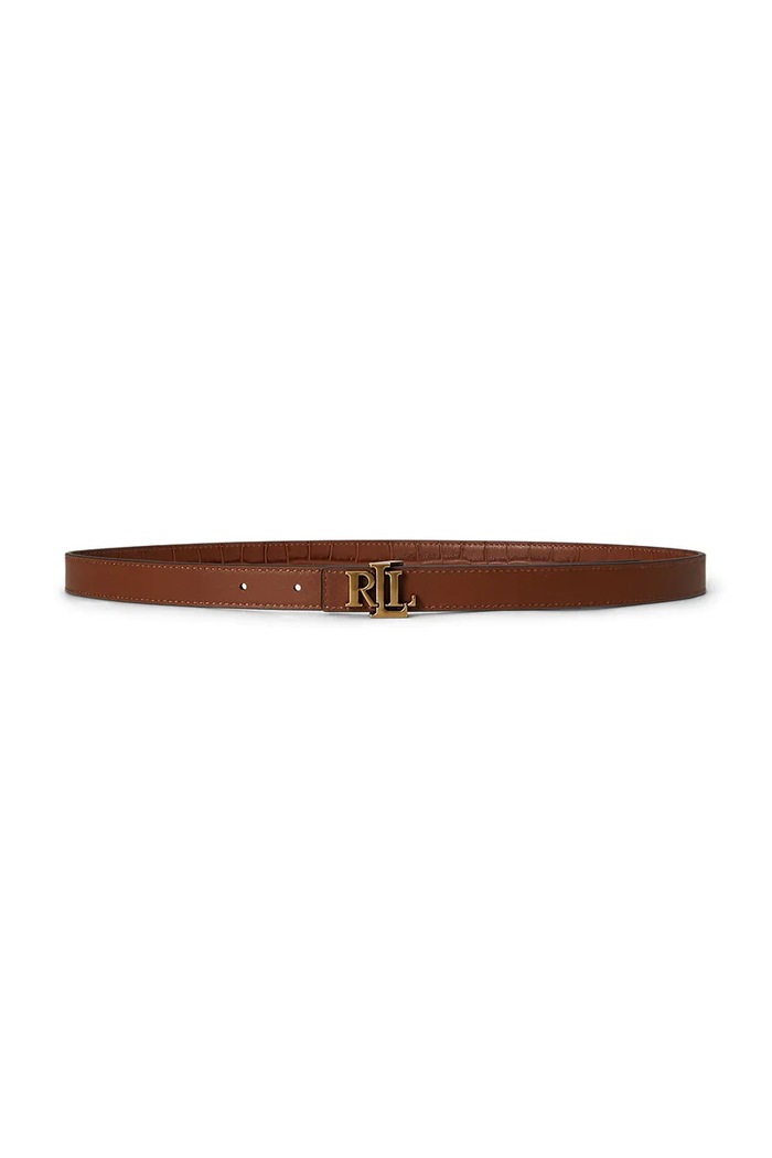 Lauren Ralph Lauren pasek dwustronny damski skórzany 412P15764 brązowy AW26