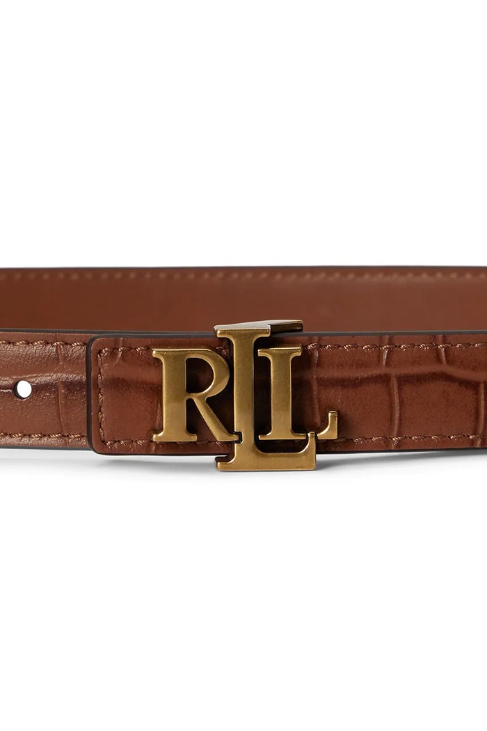 Akcesoria Lauren Ralph Lauren pasek dwustronny damski skórzany 412P15764 brązowy