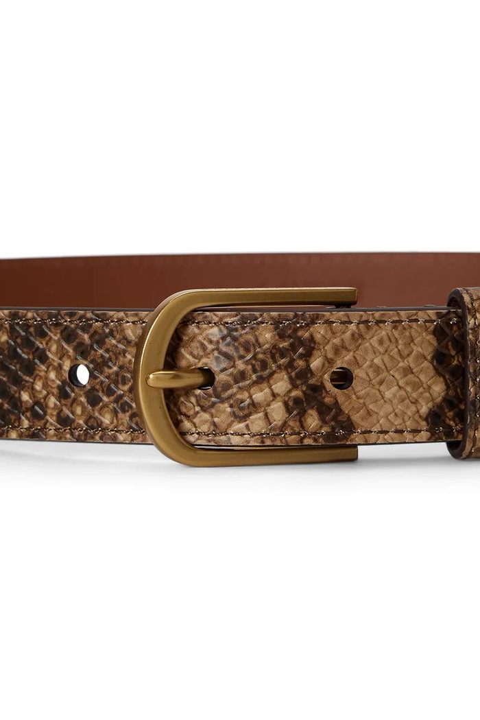 Lauren Ralph Lauren pasek damski skórzany 412P15695 brązowy AW26