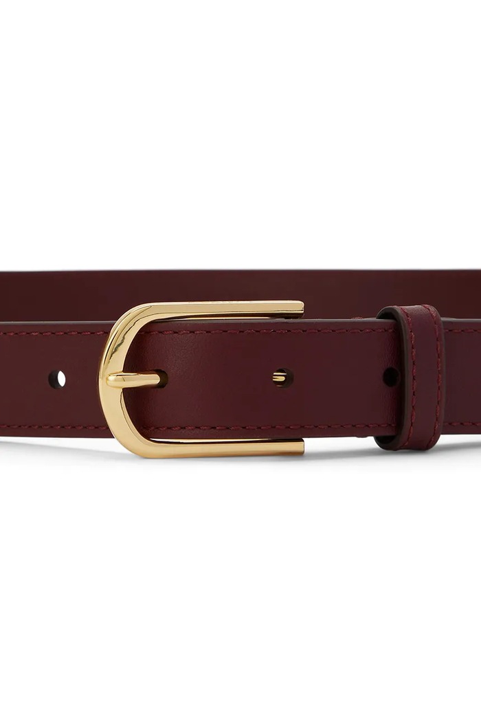 Lauren Ralph Lauren Pasek damski skórzany 412P15694 bordowy AW26