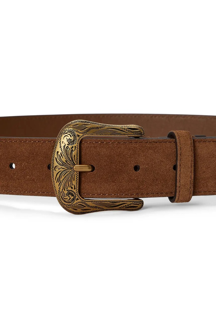 Lauren Ralph Lauren pasek damski skórzany 412P12726 brązowy AW26