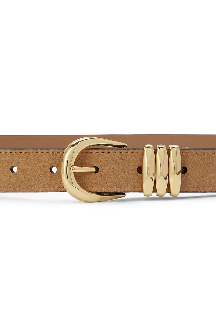 Lauren Ralph Lauren Pasek damski zamszowy 412P11809 brązowy AW26