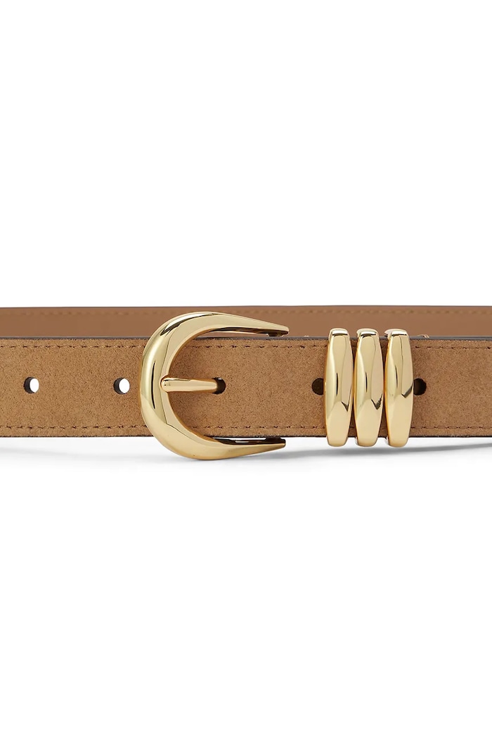 Lauren Ralph Lauren Pasek damski zamszowy 412P11809 brązowy AW26