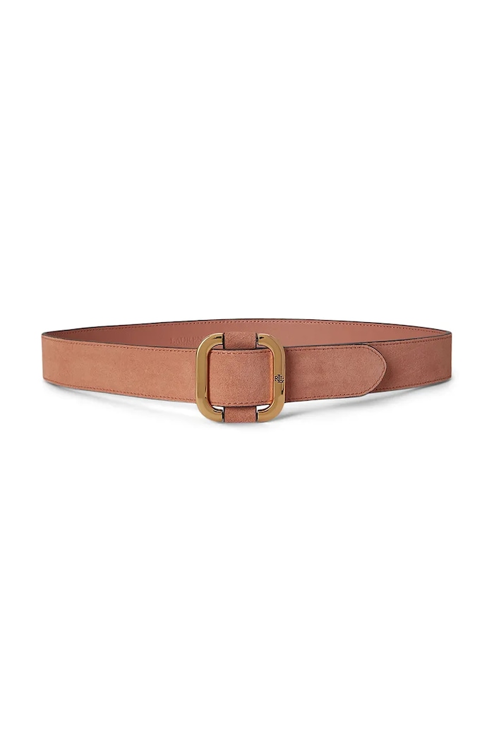 Lauren Ralph Lauren pasek damski zamszowy pomarańczowy 412951457