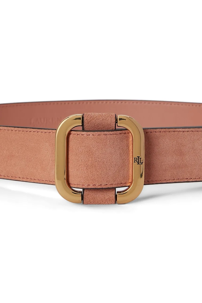 Lauren Ralph Lauren pasek damski zamszowy 412951457 pomarańczowy AW26