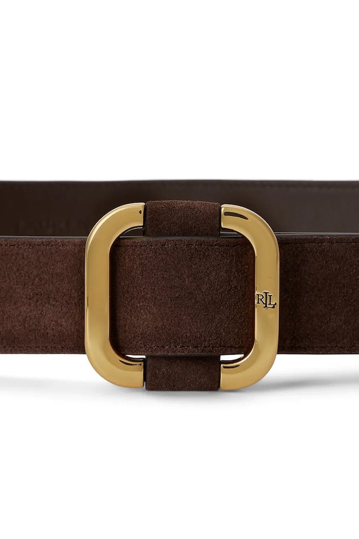 Lauren Ralph Lauren Pasek damski zamszowy 412951457 brązowy AW26