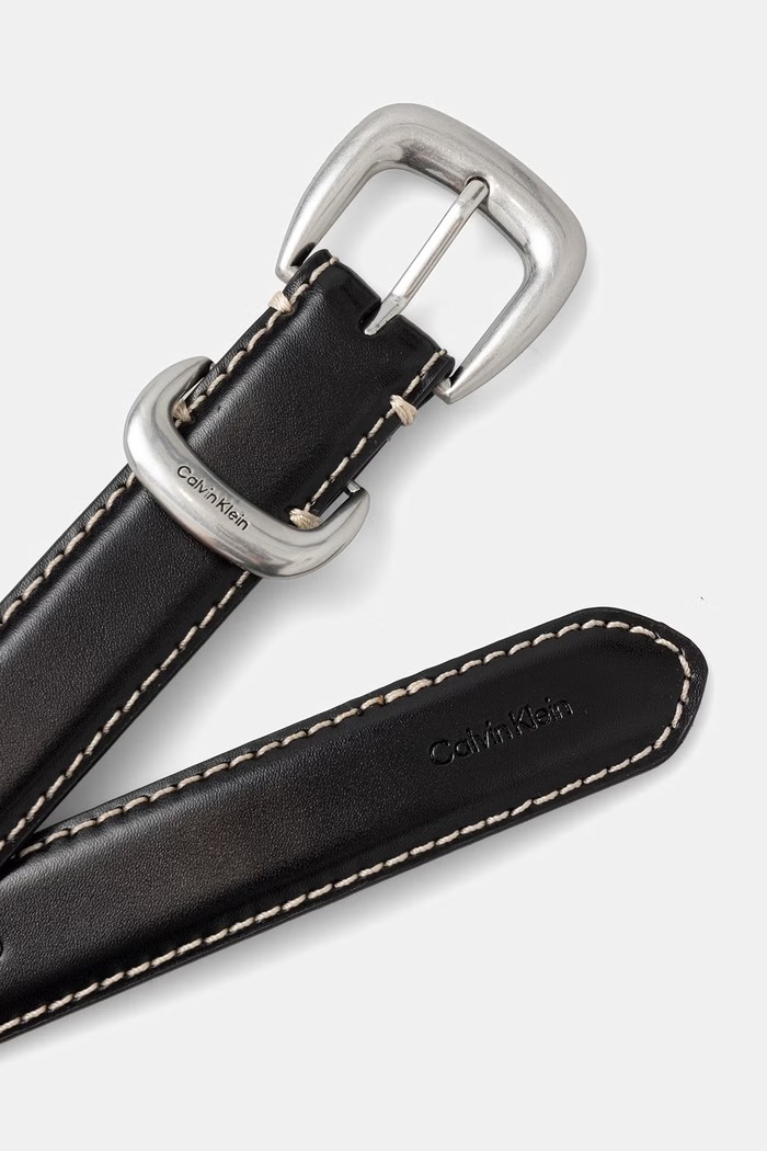 Calvin Klein pasek damski skórzany LV04F7113G czarny AW26