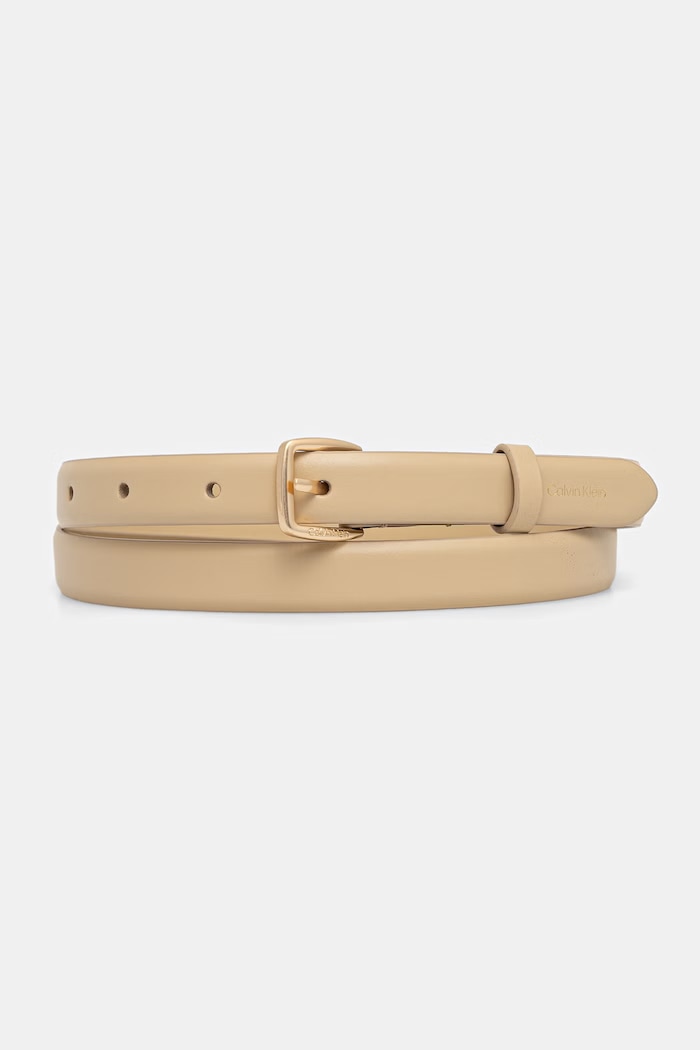 Calvin Klein pasek damski skórzany beżowy LV04F7111G