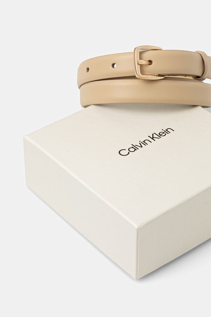 Akcesoria Calvin Klein pasek damski skórzany LV04F7111G beżowy