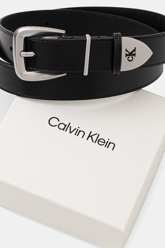 Akcesoria Calvin Klein pasek damski skórzany LV04F7092G czarny