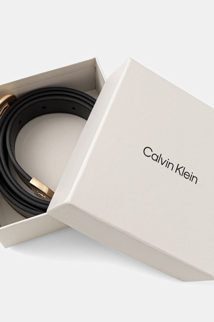 Doplnky Calvin Klein opasok dámsky kožený LV04F7092G čierna