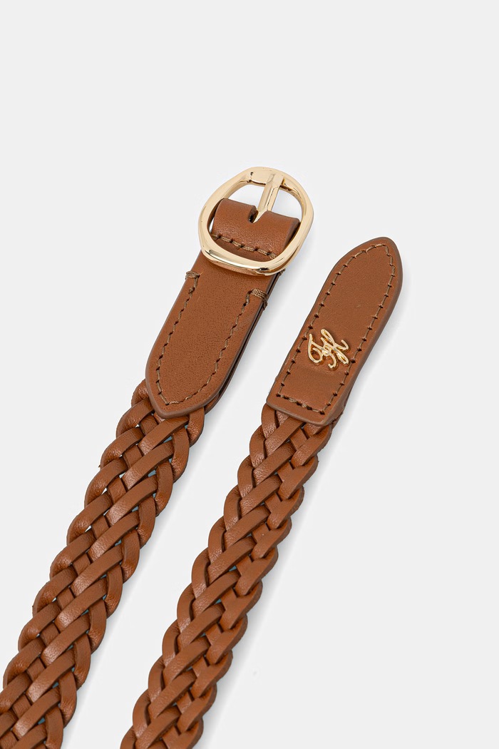 Tommy Hilfiger pleteni remen za žene kožni AW0AW18696 smeđa AW26