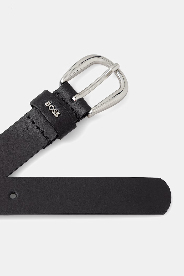 BOSS pasek damski skórzany Laci-BOSS_Sz25 50559643 czarny AW26