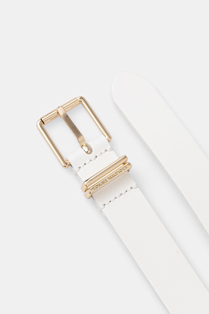 Tommy Hilfiger curea pentru femei, din piele AW0AW18692 alb AW26