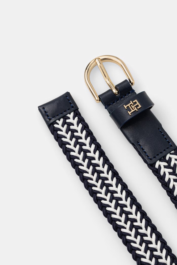 Tommy Hilfiger curea împletită pentru femei AW0AW18690 bleumarin AW26