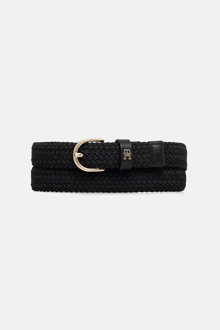 Tommy Hilfiger curea împletită pentru femei negru AW0AW18690