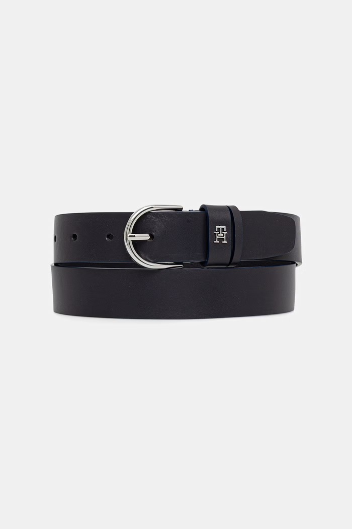 Tommy Hilfiger pasek damski skórzany granatowy AW0AW18688