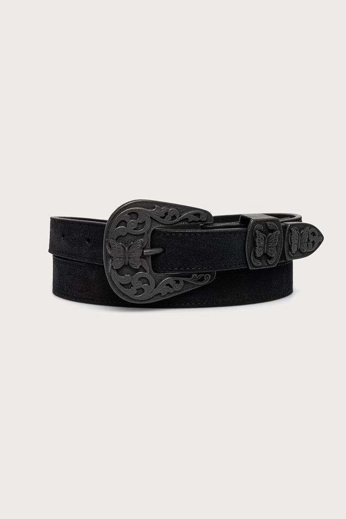 Needles Belt suede Men's black TY036