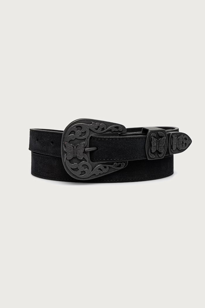 Needles Belt suede Men's black TY036