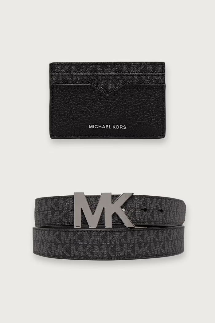 Michael Kors Pasek i etui męski HUDSON czarny 39F6LHDY3L