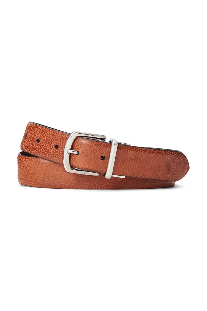 Polo Ralph Lauren Pasek dwustronny męski skórzany 405800534 bordowy AW26