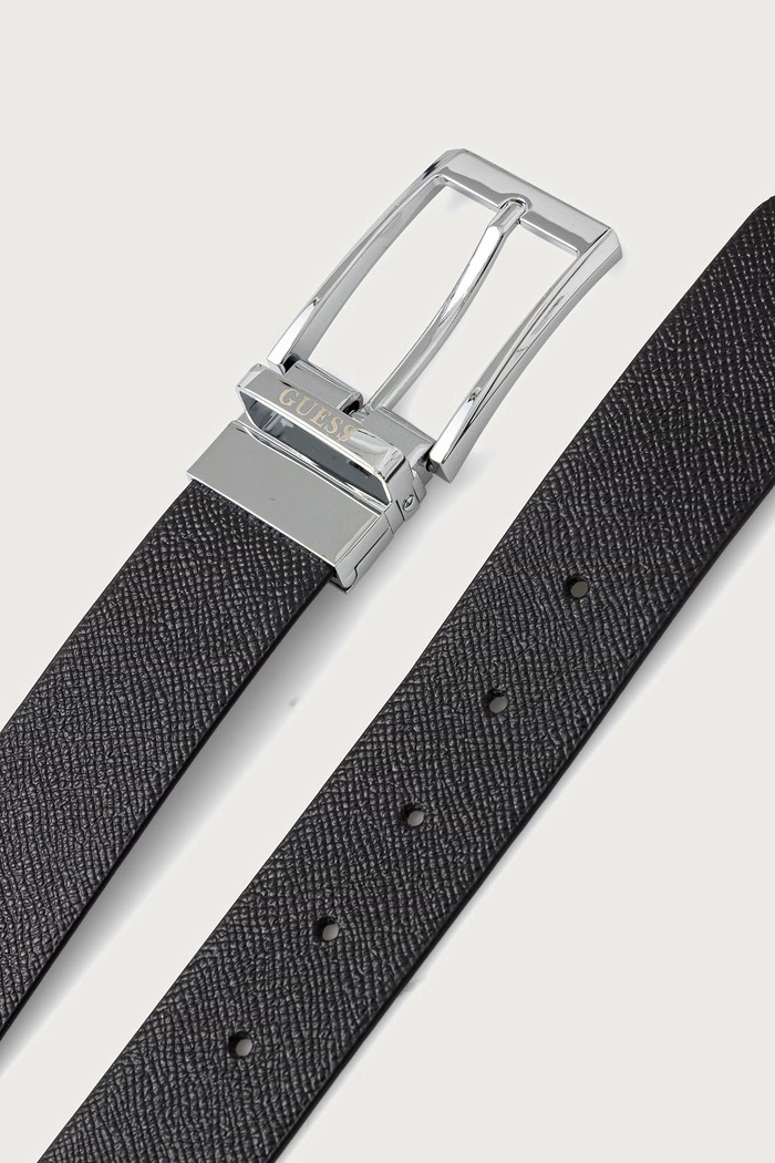 Guess Pasek dwustronny męski skórzany BM7948.P6335 czarny AW26